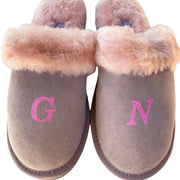 Pink Adult Slippers: Personalised Monogram - Elizabeth Summer